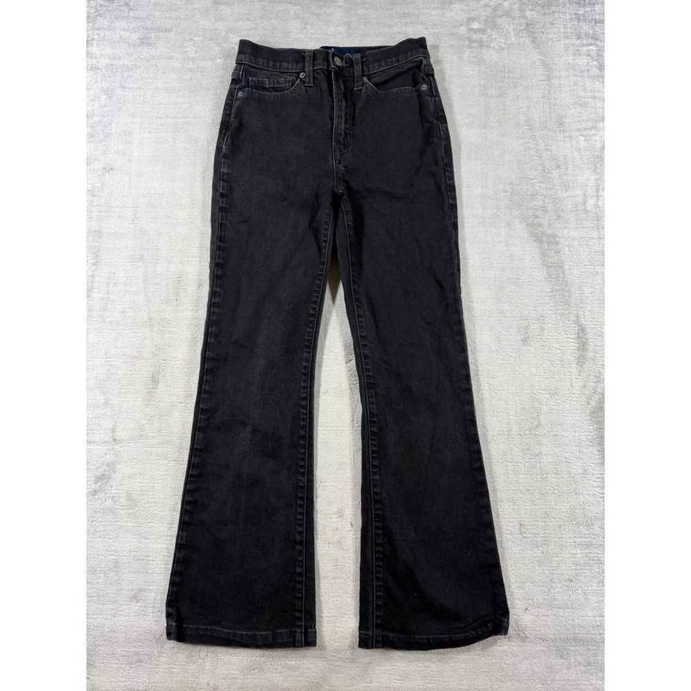 Gap Jeans Women 0 25R Black 70s Flare High Rise Stretch Y2K Denim Retro Boho